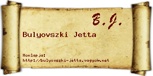Bulyovszki Jetta névjegykártya